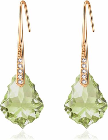 Dainty Austrian Crystal Baroque Drop Dangle Earrings for Women 14K Gold Plated Hook Earring Hypoallergenic Jewelry Gifts for Women in Saudi Arabia