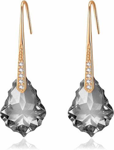 Dainty Austrian Crystal Baroque Drop Dangle Earrings for Women 14K Gold Plated Hook Earring Hypoallergenic Jewelry Gifts for Women in Saudi Arabia