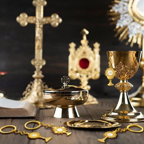 كيجيلي الذهب الكاثوليكية Monstrance المفاتيح الدينية الكاثوليكية الهدايا المعدنية الأولى بالتواصل الصليب الكأس كيرينغ للمعمودية in Saudi Arabia