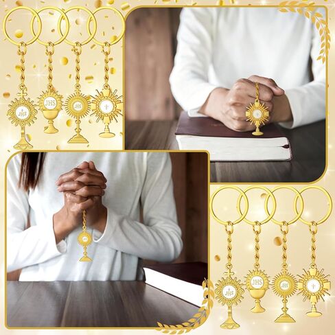 كيجيلي الذهب الكاثوليكية Monstrance المفاتيح الدينية الكاثوليكية الهدايا المعدنية الأولى بالتواصل الصليب الكأس كيرينغ للمعمودية in Saudi Arabia