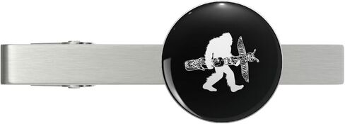 Bigfoot With Totem Pole Northwest Sasquatch Native American Silver Tie Clip Tie Bar Veteran Gift in Saudi Arabia