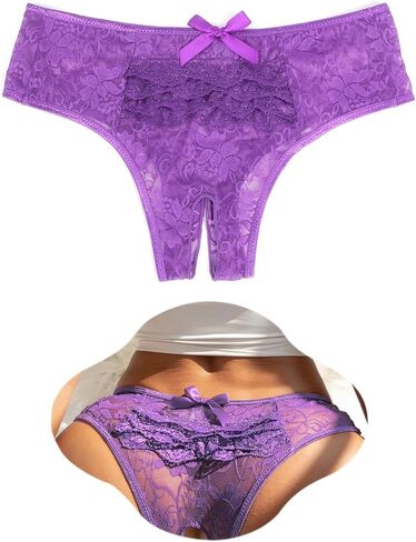 Women's Lace Panties Mesh Underwear Floral G-String Thongs Low Rise Boyshort Underwear T-Back Plus Size in Saudi Arabia