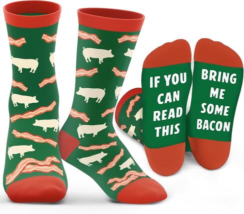 ZAGKOO Funny Food Gifts for Men, Women - Coffee, Pizza, Tacos, Bacon, Ice Cream Novelty Socks - If You Can Read This Socks in Saudi Arabia