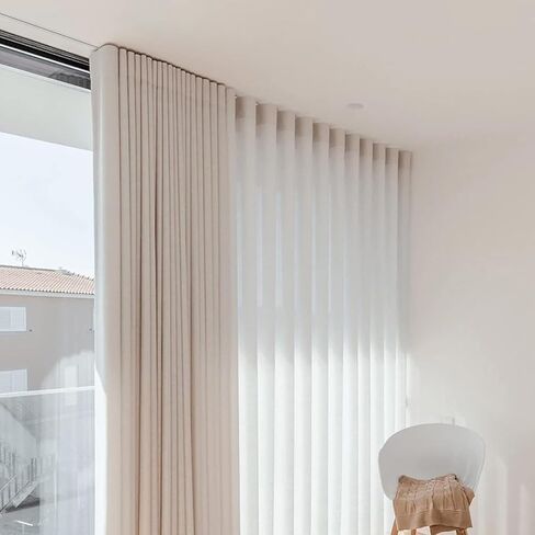 Ultra-Thin Aluminum Alloy Curtain Track System - Seamless Ceiling Mount Rod for Room Dividers & Privacy Partitions - Champagne Finish, 2m/6.5ft, Easy Installation in Saudi Arabia
