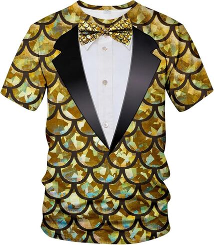 Funny Tuxedo Graphic T-Shirt Novelty Short Sleeve Crewneck Shirt in Saudi Arabia