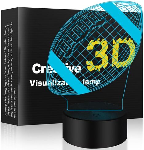 كرة القدم ثلاثية الأبعاد للتحكم باللمس - إضاءة ليلية متدرجة تلقائية بـ 7 ألوان، إضاءة ليلية بصرية بقاعدة من الأكريليك وABS، مناسبة لهدايا أعياد الميلاد، وغرفة التزيين، وهدايا العطلات للأطفال in Kuwait