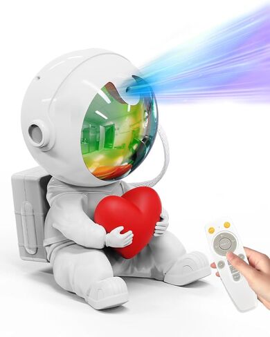 Northern Lights Aurora Projector Galaxy Night Light, Astronaut Star Projector with Adjustable Head, Heart-Hugging Space Lamp for Kids Bedroom Ceiling Decor, Remote & Timer, Christmas & Birthday Gift in Saudi Arabia