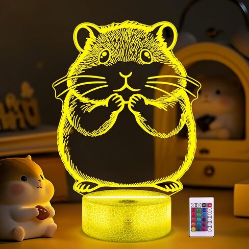 Ammonite Guinea Pig Night Light, 3D LED Lamp with Remote, 16 Color Changing & Timer, Room Decor Light, Vibrant Ambient Lighting, Birthday Xmas Gift for Kids Adults in Saudi Arabia