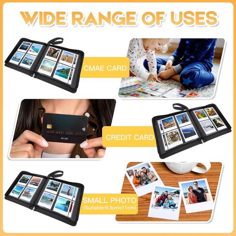 256-Pocket Photo Album for Polaroid I-Type/600/SX-70 Instant Photos, Leather Picture Book with Zipper for Polaroid Now/Now+/OneStep/OneStep 2 Instant Camera (Black) in Saudi Arabia