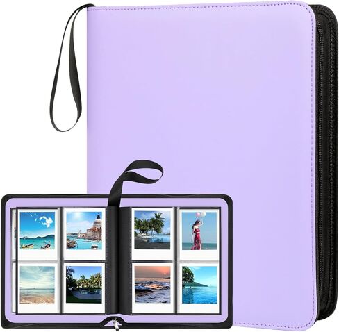 256-Pocket Photo Album for Polaroid I-Type/600/SX-70 Instant Photos, Leather Picture Book with Zipper for Polaroid Now/Now+/OneStep/OneStep 2 Instant Camera (Black) in Saudi Arabia