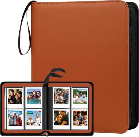 256-Pocket Photo Album for Polaroid I-Type/600/SX-70 Instant Photos, Leather Picture Book with Zipper for Polaroid Now/Now+/OneStep/OneStep 2 Instant Camera (Black) in Saudi Arabia