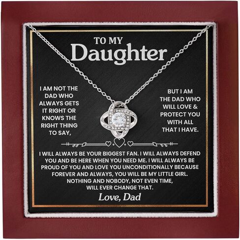 To My Daughter Necklace From Dad, Father To Daughter Gifts From Dad, Birthday Jewelry Gifts For Daughters Necklace With Heartfelt Message & Elegant Box in Saudi Arabia