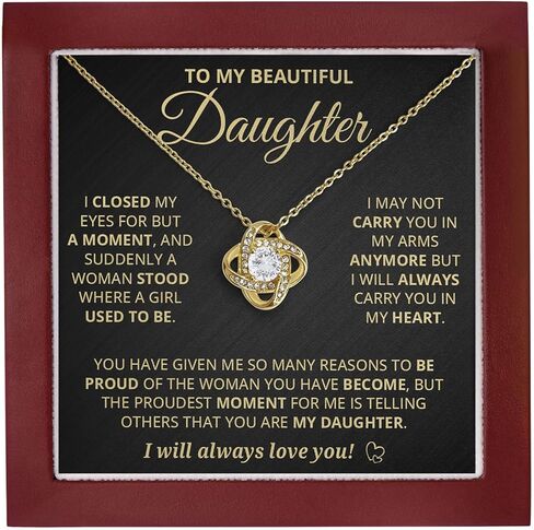 To My Daughter Necklace From Dad, Father To Daughter Gifts From Dad, Birthday Jewelry Gifts For Daughters Necklace With Heartfelt Message & Elegant Box in Saudi Arabia