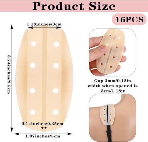Teaaha 16PCS 4 Colors Silicone Bra Strap Cushion Soft Gel Bra Straps Holders for Slipping, Anti Slip Shoulder Pads for Women in Saudi Arabia