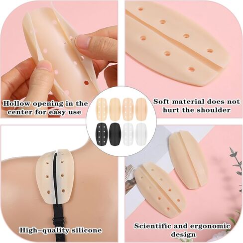 Teaaha 16PCS 4 Colors Silicone Bra Strap Cushion Soft Gel Bra Straps Holders for Slipping, Anti Slip Shoulder Pads for Women in Saudi Arabia