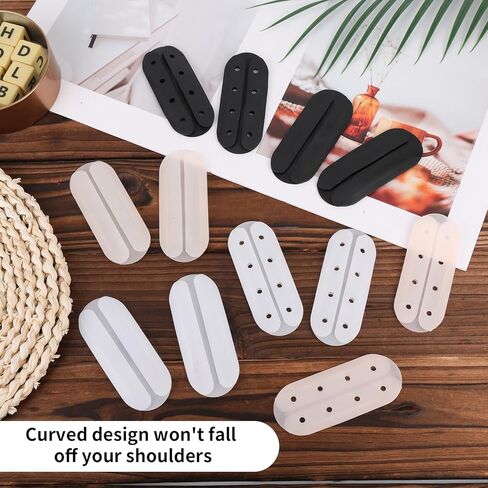 6 Pairs Bra Strap Cushion, Silicone Bra Shoulder Pads Anti-Slip Bras Straps Holder Accessories for Women (Black, White, Light Skin Color) in Saudi Arabia