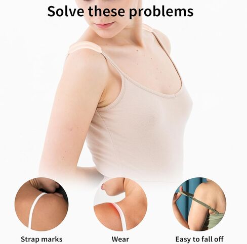 6 Pairs Bra Strap Cushion, Silicone Bra Shoulder Pads Anti-Slip Bras Straps Holder Accessories for Women (Black, White, Light Skin Color) in Saudi Arabia