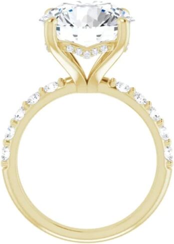 GOLDEN JEWEL 10K الذهب 6 قيراط قطع دائري VVS1 عديم اللون مويسانيتي خاتم الخطوبة للنساء مجموعة الزفاف خواتم الزفاف الماس اليدوية للهدايا الذكرى السنوية وعدها in Kuwait