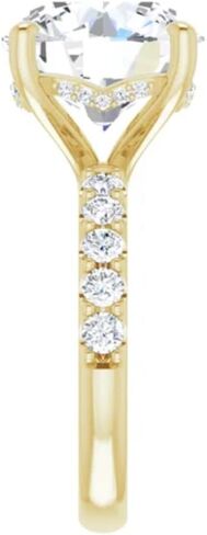 GOLDEN JEWEL 10K الذهب 6 قيراط قطع دائري VVS1 عديم اللون مويسانيتي خاتم الخطوبة للنساء مجموعة الزفاف خواتم الزفاف الماس اليدوية للهدايا الذكرى السنوية وعدها in Kuwait