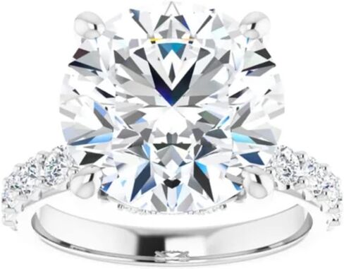 GOLDEN JEWEL 10K الذهب 6 قيراط قطع دائري VVS1 عديم اللون مويسانيتي خاتم الخطوبة للنساء مجموعة الزفاف خواتم الزفاف الماس اليدوية للهدايا الذكرى السنوية وعدها in Kuwait