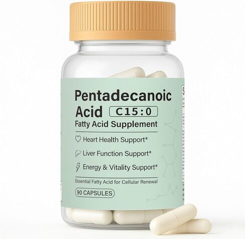 Pentadecanoic Acid Capsules, C15:0 Fatty Acid Supplement – Pure Plant-Based Essential Fatty Acid - 90 Vegan Capsules (1) in Saudi Arabia