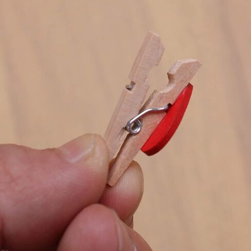 Kisangel 50pcs Red Heart Wooden Mini Clothespins for Hanging Photos, Cards, and Home Decoration, 1.18 X 0.70 X 0.15 Inch in Saudi Arabia