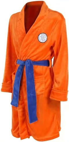 Anime Robe Orange Plush Bathrobe Anime Pajamas Robes Soft Long Bathrobes Adults Christmas Halloween Costume in Saudi Arabia