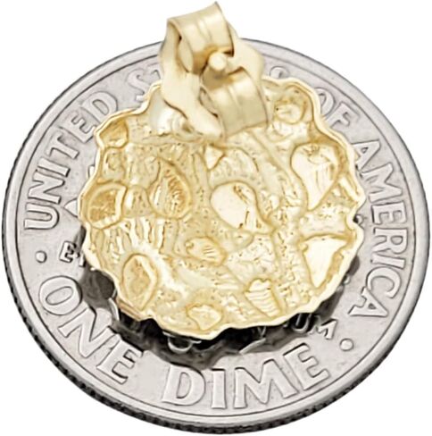 Mens 10k Yellow Gold Nugget Earrings Round Nugget in Saudi Arabia