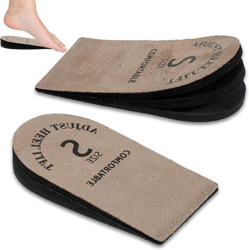 2 Pack Heel Lifts, Adjustable Heel Lifts for Leg Length Discrepancy, Women Man Shoe Lift Pain Relief, Brown Heels Pads for Shoes(Medium) in Saudi Arabia