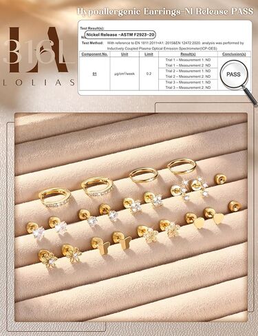 LOLIAS Flat Back Earrings for Women Girls Hypoallergenic Surgical Stainless Steel Earrings for Sensitive Ears 14K Gold Plated Heart Flower Stud Earring Set Small Huggie Hoop Cartilage Earring Stacks in Saudi Arabia