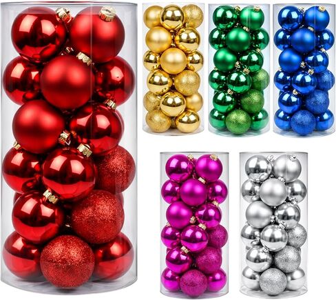 24ct Green Christmas Ball - 1.18 Inch Shatterproof Christmas Tree Decoration Ornaments Hanging Ball for Xmas Tree, Holiday, Wedding, Party in Saudi Arabia