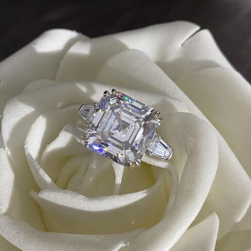 14K Solid Gold over S925 Ascher Cut 7ct 12 * 12MM Moissanite Engagement Ring, A Treasured Gift for the Fashion-Forward Women in Saudi Arabia