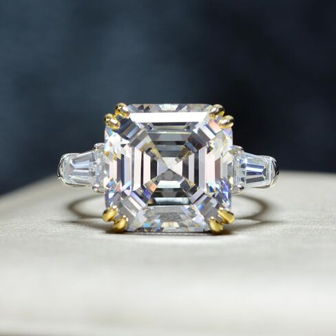 14K Solid Gold over S925 Ascher Cut 7ct 12 * 12MM Moissanite Engagement Ring, A Treasured Gift for the Fashion-Forward Women in Saudi Arabia