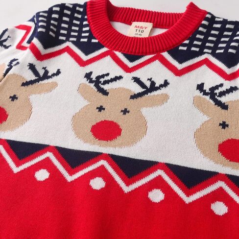 Kids Christmas Sweater - Soft Cotton Long Sleeve Crewneck Pullover Sweater for Boys & Girls in Saudi Arabia