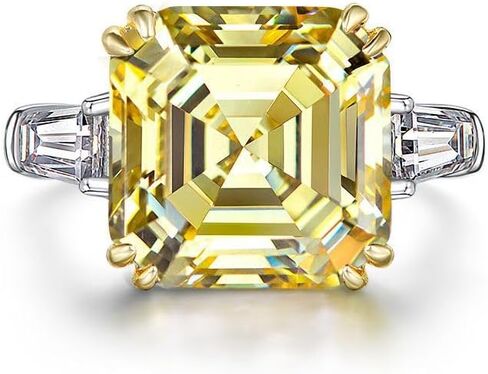 14K Solid Gold over S925 Ascher Cut 7ct 12 * 12MM Moissanite Engagement Ring, A Treasured Gift for the Fashion-Forward Women in Saudi Arabia