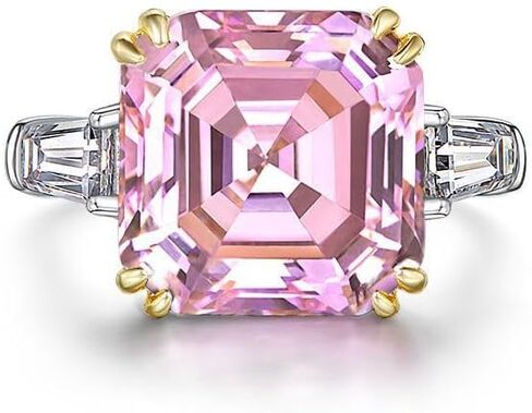 14K Solid Gold over S925 Ascher Cut 7ct 12 * 12MM Moissanite Engagement Ring, A Treasured Gift for the Fashion-Forward Women in Saudi Arabia