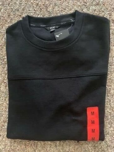 DKNY Men's Twill Crewneck Sweater (as1, Alpha, m, Regular, Regular, Black) in Saudi Arabia