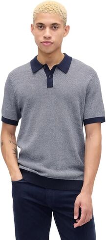 GAP Mens Shortsleeve Birdseye Polo Sweater in Saudi Arabia