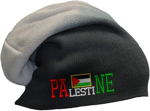 قبعة سبيدي بروز مترهل للرجال والنساء فلسطين التطريز القطن قبعة الجمجمة للرجال والنساء أسود رمادي 1 الحجم in Kuwait