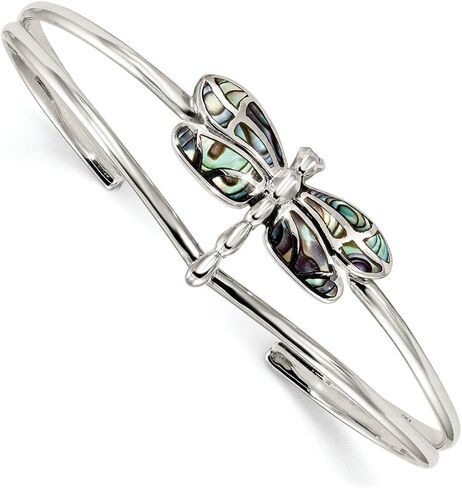 Sterling Silver Abalone Dragonfly Bangle Bracelet in Saudi Arabia