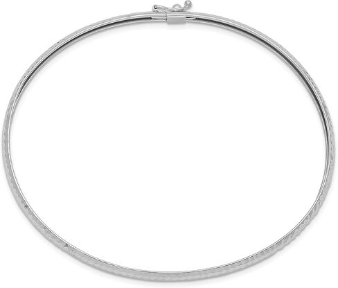 IceCarats 14K Solid White Gold Flexible Bangle Bracelet in Saudi Arabia