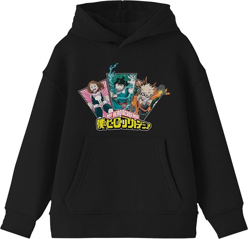 سترة بغطاء رأس سوداء للأولاد من Bioworld My Hero Academia Bakugo Deku وUraraka Youth Boys in Kuwait
