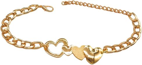 Women Western Fashion Gold Metal Boot Chain Bracelet Shoe Anklet Love Heart Charm in Saudi Arabia