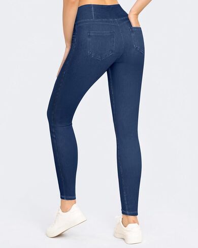 Women's High Waisted Jeggings V Cross Jeans Skinny Pull On Stretchy Leggings with Back Pockets in Saudi Arabia
