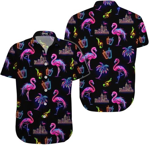 Bird Print Hawaiian Shirt, Funny Bird Short Sleeve Button Shirt, Summer Gifts, Birthday Gifts in Saudi Arabia