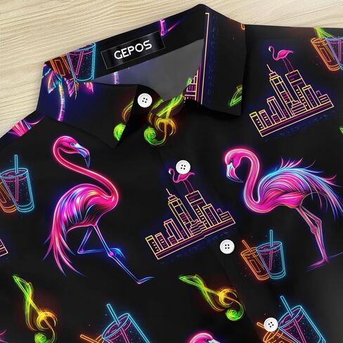 Bird Print Hawaiian Shirt, Funny Bird Short Sleeve Button Shirt, Summer Gifts, Birthday Gifts in Saudi Arabia