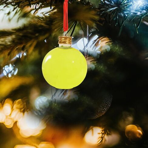 Christmas Drink Balls:10pcs 250ml Xmas Fillable Juice Bottles Pendant Plastic Ball Bulb Clear Holders Container for Tree Ornament Party Decoration 3.54X3.07X3.07in in Saudi Arabia
