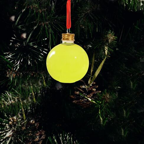 Christmas Drink Balls:10pcs 250ml Xmas Fillable Juice Bottles Pendant Plastic Ball Bulb Clear Holders Container for Tree Ornament Party Decoration 3.54X3.07X3.07in in Saudi Arabia