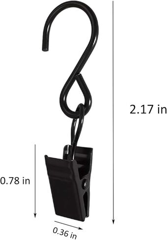 25-Pack Black Stainless Steel S-Hooks (2.4 Inch) - Heavy Duty Curtain Clips for Hanging Party Lights, Gutter Displays, Photos & Crafts in Saudi Arabia