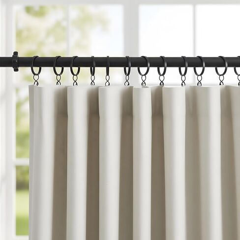50 Pack Curtain Rings with Eyelets 1.5 Inch Ring for Curtain Pin Hooks Metal with Clips for Rods 1.2" or Smaller(Black) in Saudi Arabia